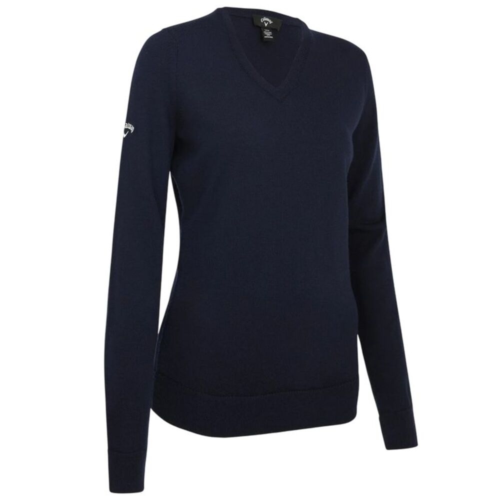 Callaway Womens/Ladies Fine Knit V Neck Long-Sleeved Golf Pullover / Dark Navy
